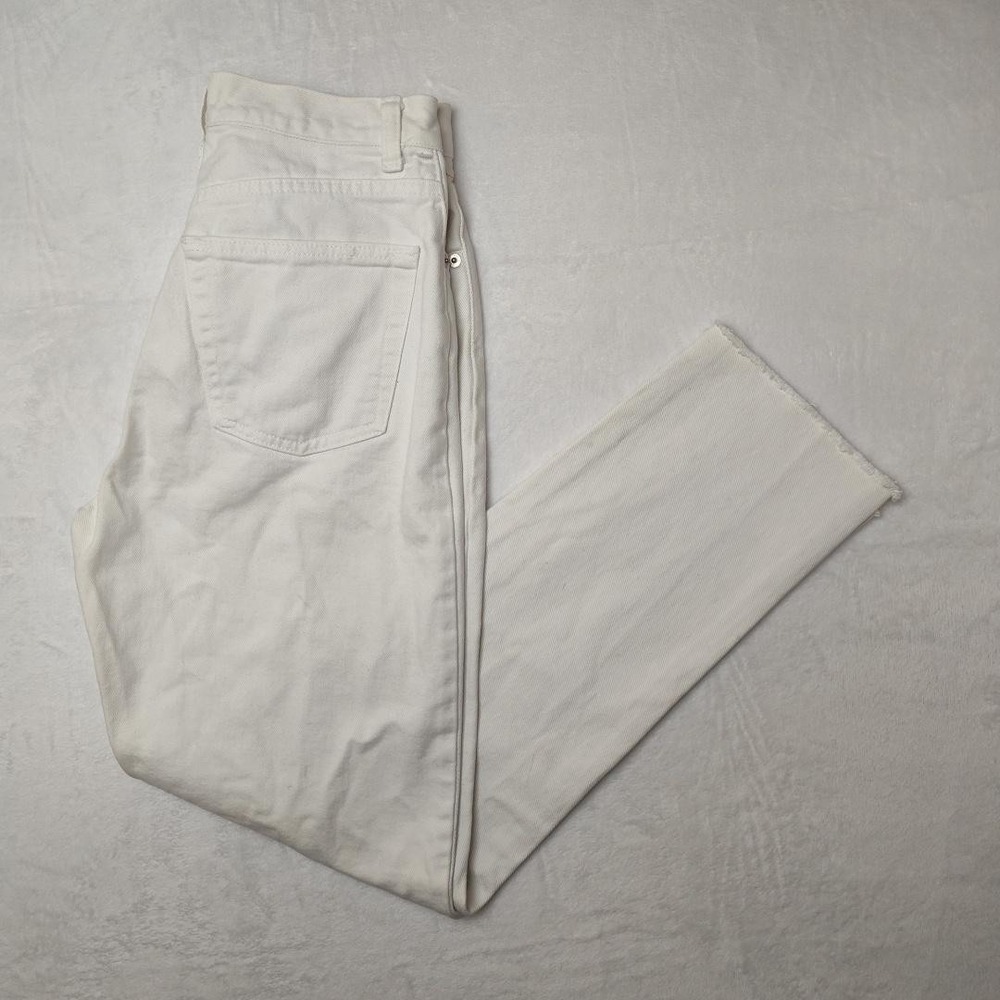 Vintage GAP Jeans Womens 8 Long White Classic Fit High Rise Denim Made USA 90s